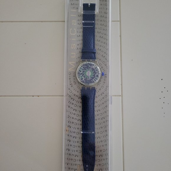 NEW IN BOX - SWATCH WATCH TONE IN BLUE SLK100 MUSICAL - 1993.